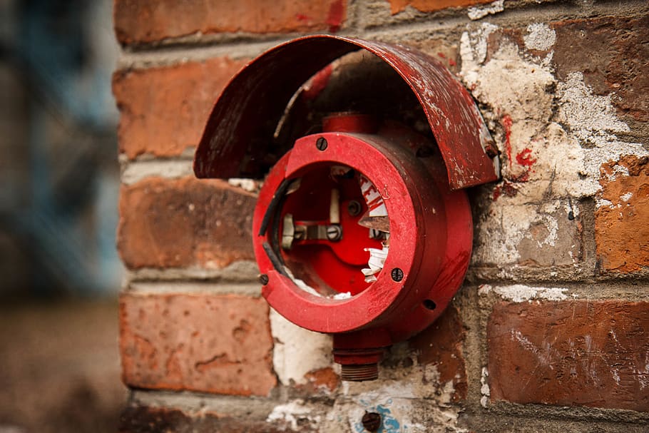 emergency, red, switch, abandoned, urbex, urban, decay, rust HD wallpaper