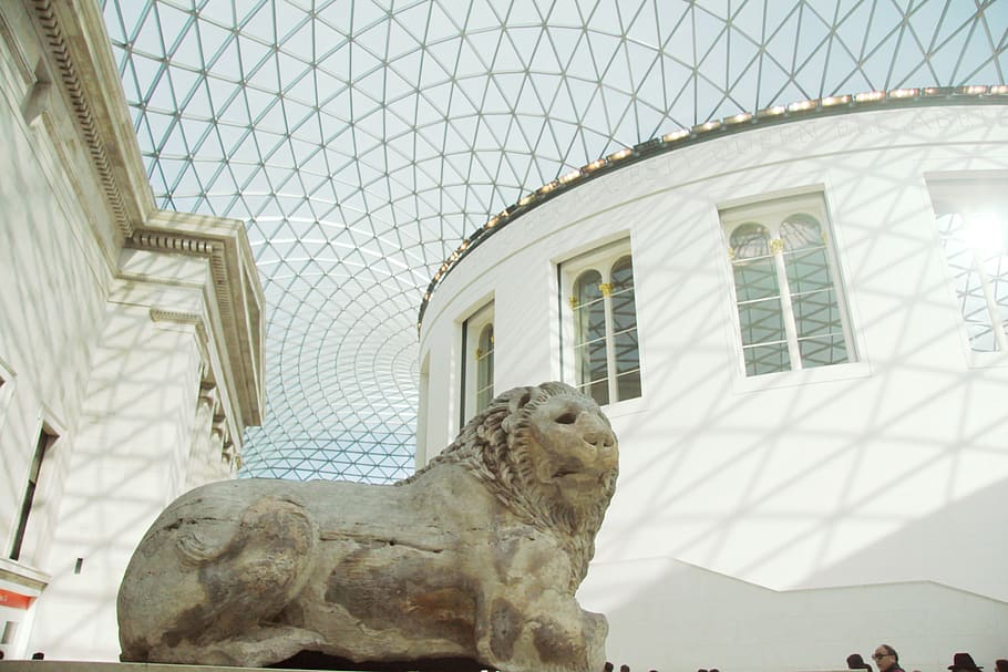 Gray Animal Statue Inside Building, architecture, art, british HD wallpaper