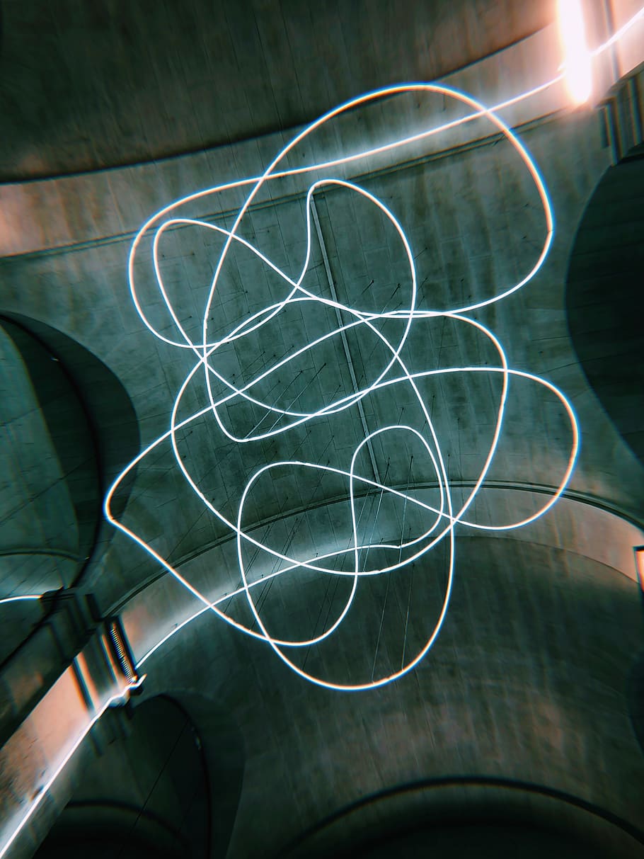 white coated cable, light, illuminated, ceiling, neon, illumination HD wallpaper