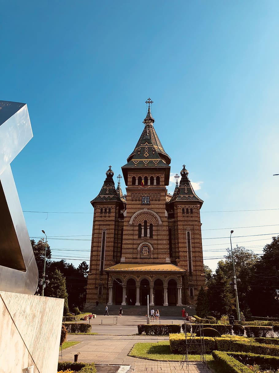 Timisoara, Blue, City, Travel, Sky, Romania, building exterior, HD wallpaper