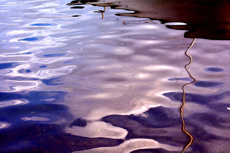 reflection, water reflection, sea, water surface, boat reflection HD wallpaper
