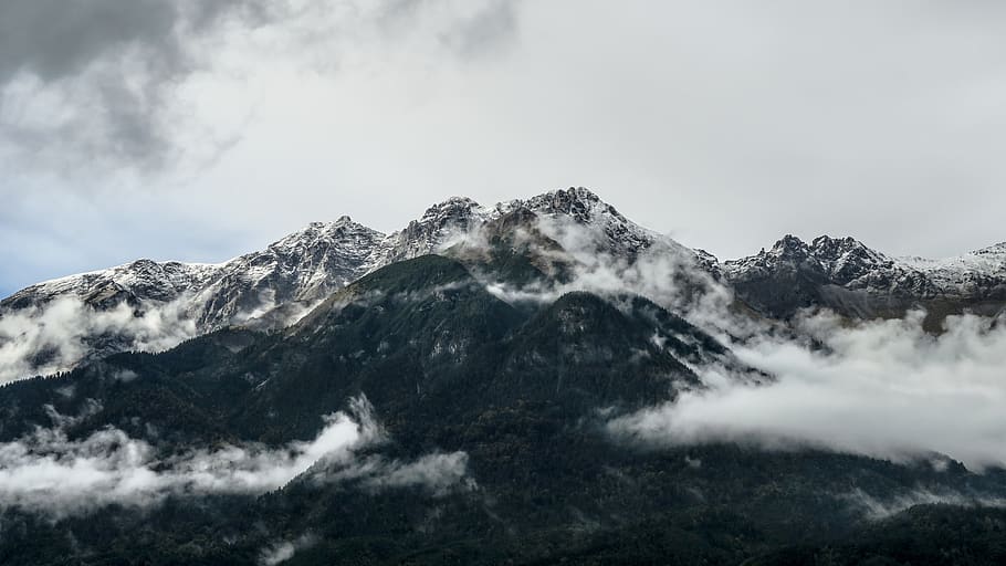 nature, landscape, mountain, clouds, sky, fog, travel, adventure HD wallpaper