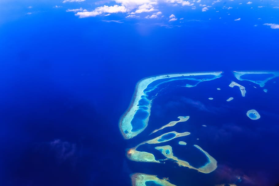 Aerial Photography of Islands, archipelago, bay, beach, caribbean HD wallpaper