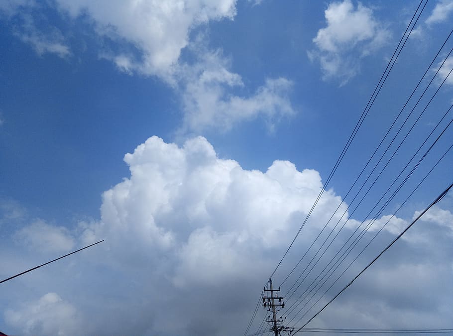cloud - sky, electricity, connection, cable, low angle view HD wallpaper