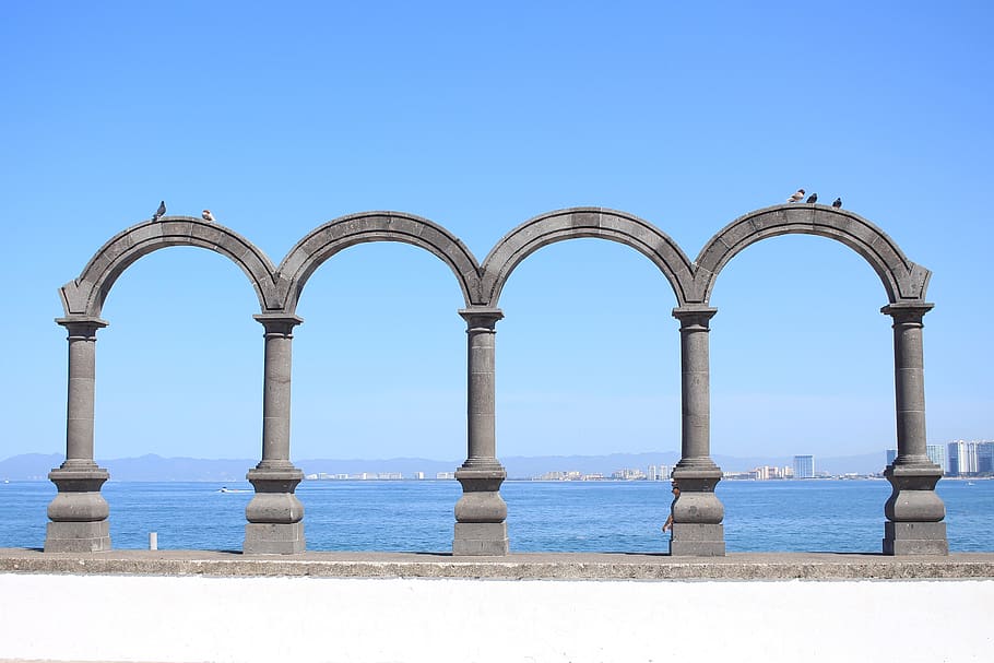 architecture, old, stone, sky, travel, beach, sea, tourism HD wallpaper