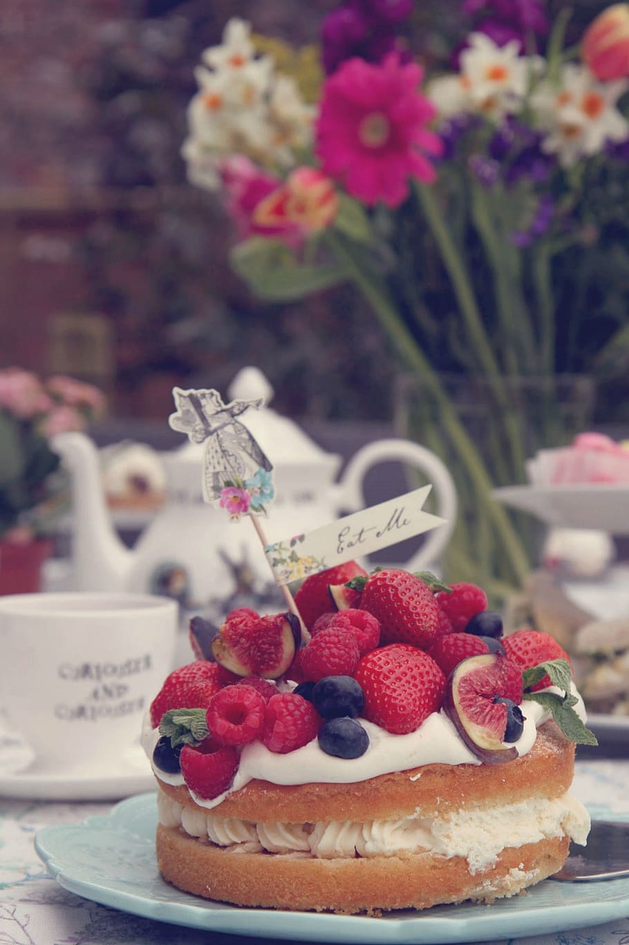 afternoon tea, alice in wonderland, tea party, cake, food and drink, HD wallpaper