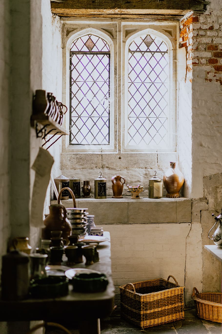 assorted jars at the window, interior, building, glass, light HD wallpaper