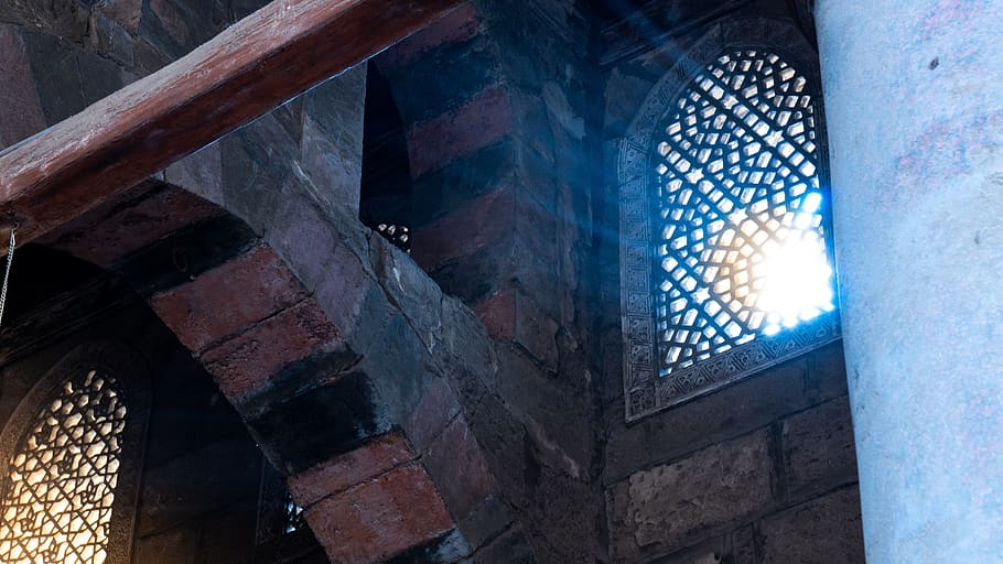 mosque, sun, architecture, light, built structure, window, indoors HD wallpaper