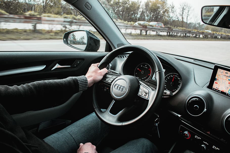 man riding inside car, mode of transportation, motor vehicle HD wallpaper