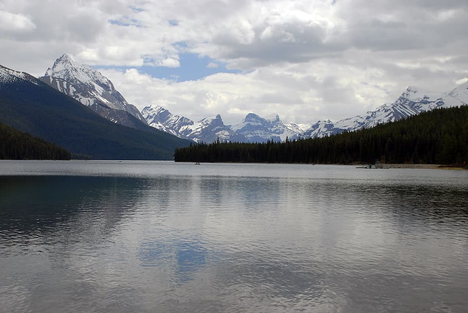 Scenic View of Snow Covered Mountains, canada, clouds, cloudy HD wallpaper