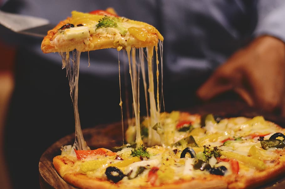 pizza, yummy, food, tasty, snack, crust, mozzarella, cheese