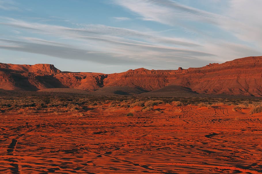 Red Rocks and Sand, desert, sandstone, cloud, sky, mountain, scenery HD wallpaper