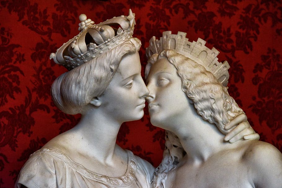 statue, marble, sculpture, pierre, antique, figure, couple HD wallpaper