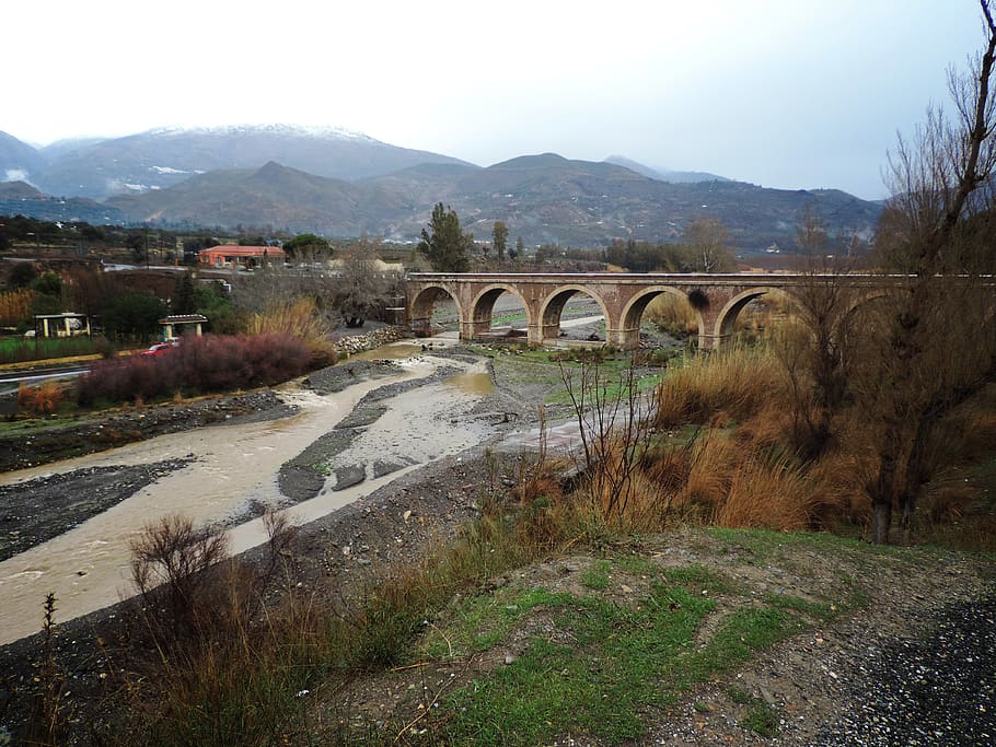 spain, órgiva, a-346, bridge, built structure, mountain, bridge - man made structure HD wallpaper