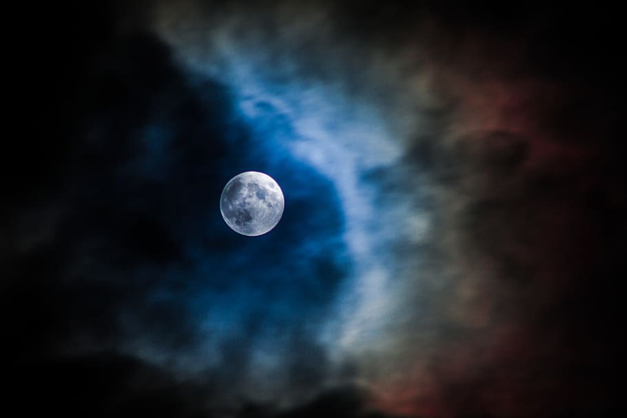 moon and clouds, nature, outdoors, night, space, outer space HD wallpaper
