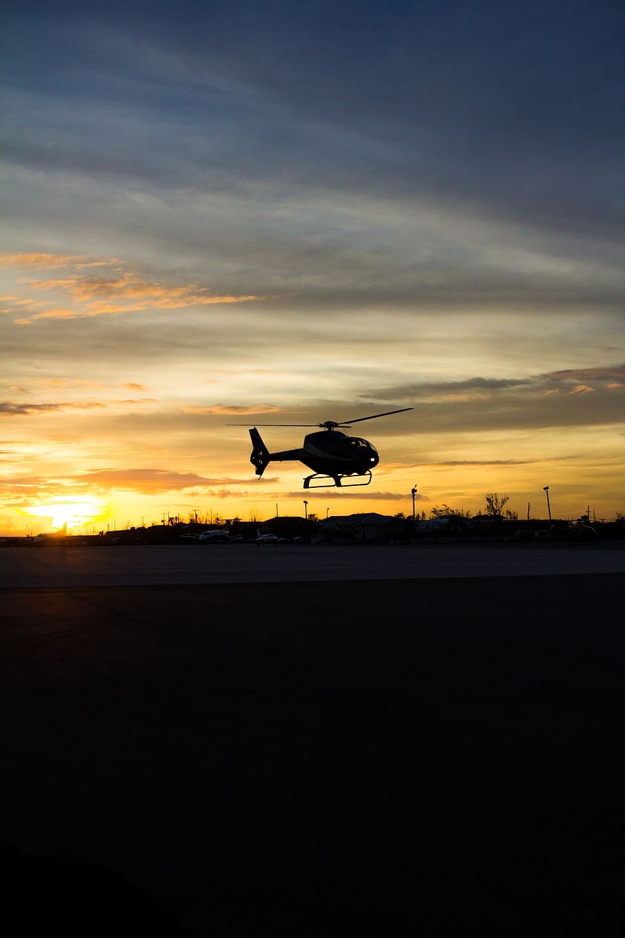 turks and caicos islands, helicopter, sunset, caribbean, flying, HD wallpaper