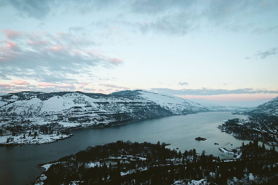 icy moutnain, nature, outdoors, land, water, shoreline, ocean HD wallpaper