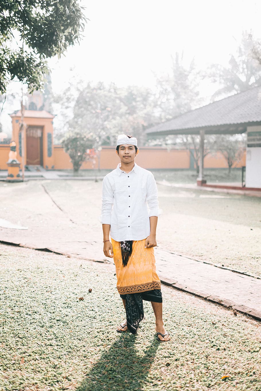 Man Standing On Grass , daylight, lawn, person, traditional, wear HD wallpaper