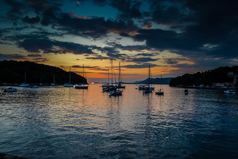 cloud - sky, water, sunset, nautical vessel, transportation HD wallpaper