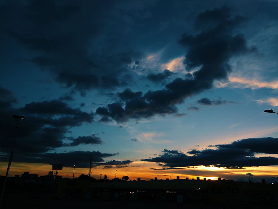 sunset, cloud - sky, beauty in nature, silhouette, architecture HD wallpaper