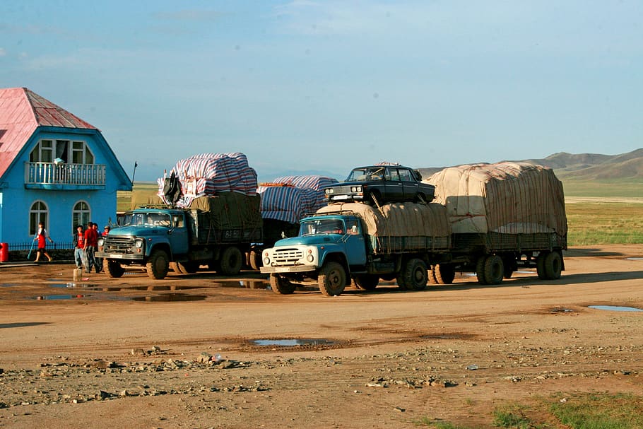 mongolia, transport, logistic, zil, vaz, mode of transportation, HD wallpaper