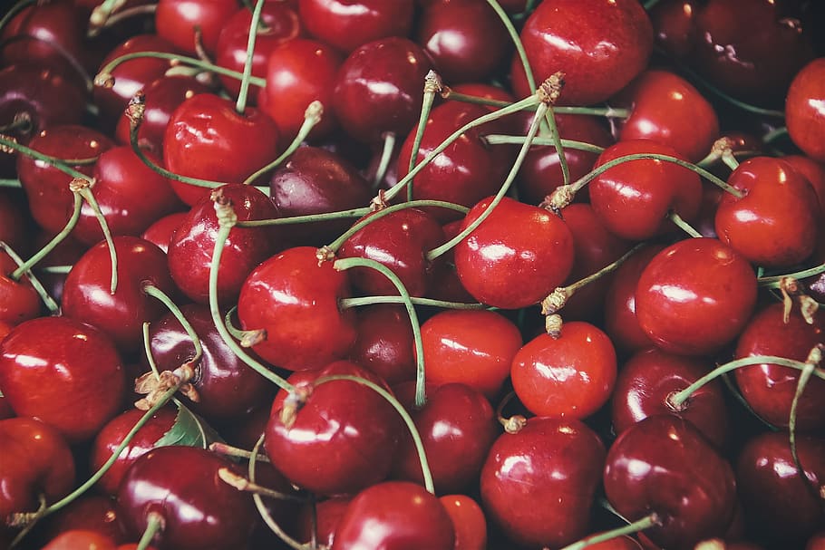 food, cherries, fruit, fresh, delicious, eat, healthy, juicy HD wallpaper