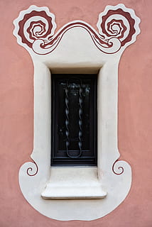 black metal window, building, wall, ornate, shutter, bar, exterior HD wallpaper
