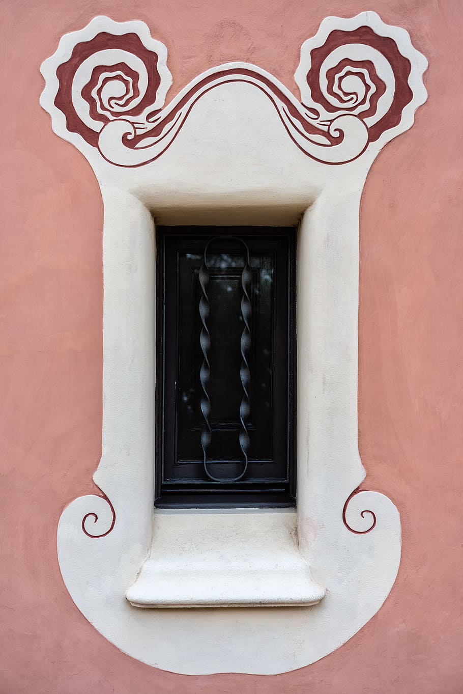 black metal window, building, wall, ornate, shutter, bar, exterior HD wallpaper