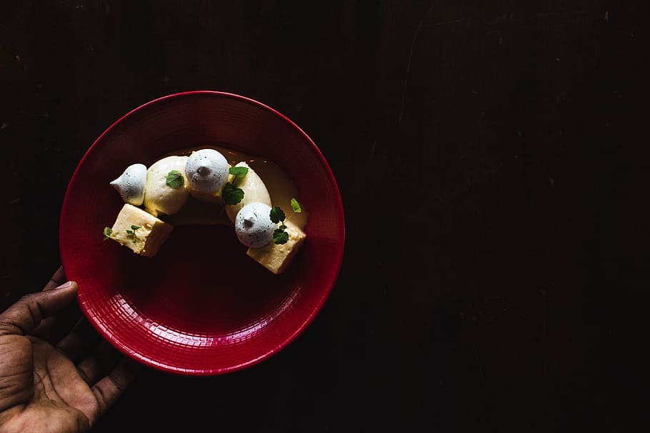 plate of dessert, human hand, food and drink, human body part HD wallpaper