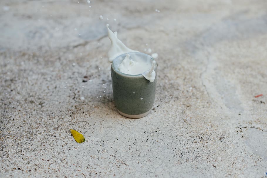 sand, milk, white, liquid, cup, beach, ocean, floor, no people HD wallpaper