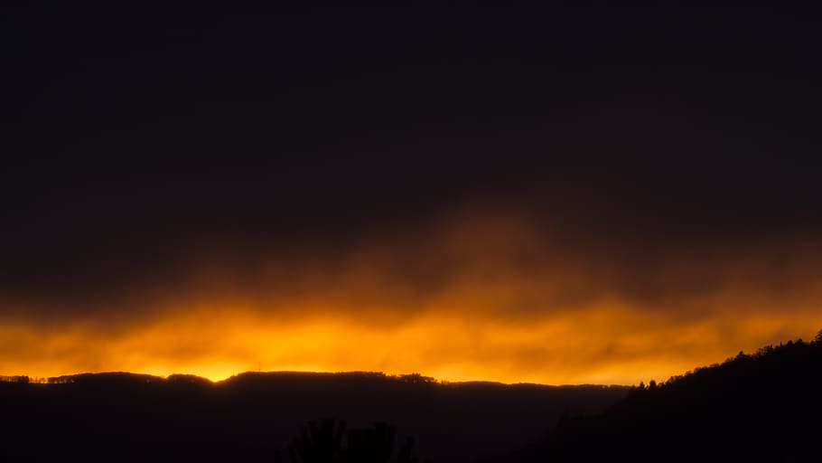 sunset, dusk, sky, evening, silhouette, darkness, beauty in nature HD wallpaper