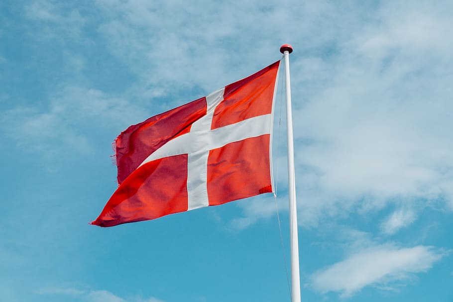 white and red flag on pole, cloud - sky, patriotism, low angle view HD wallpaper