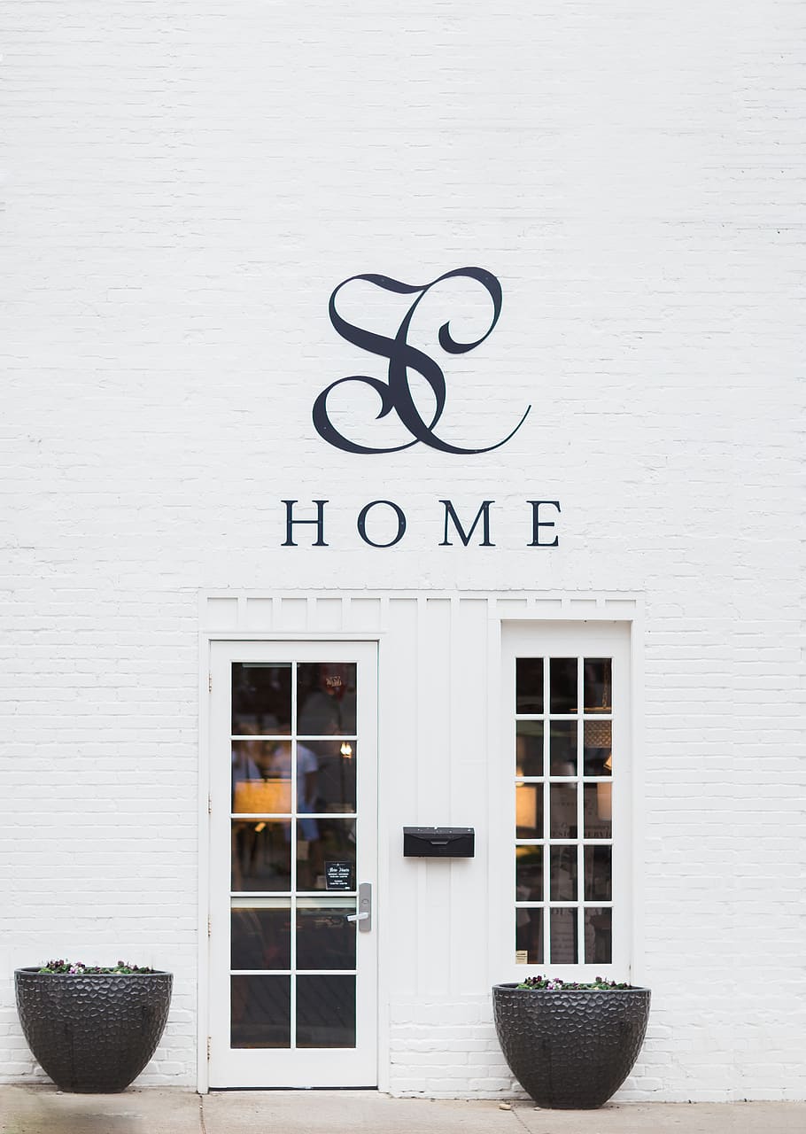 Home storefront beside white door, architecture, building exterior HD wallpaper