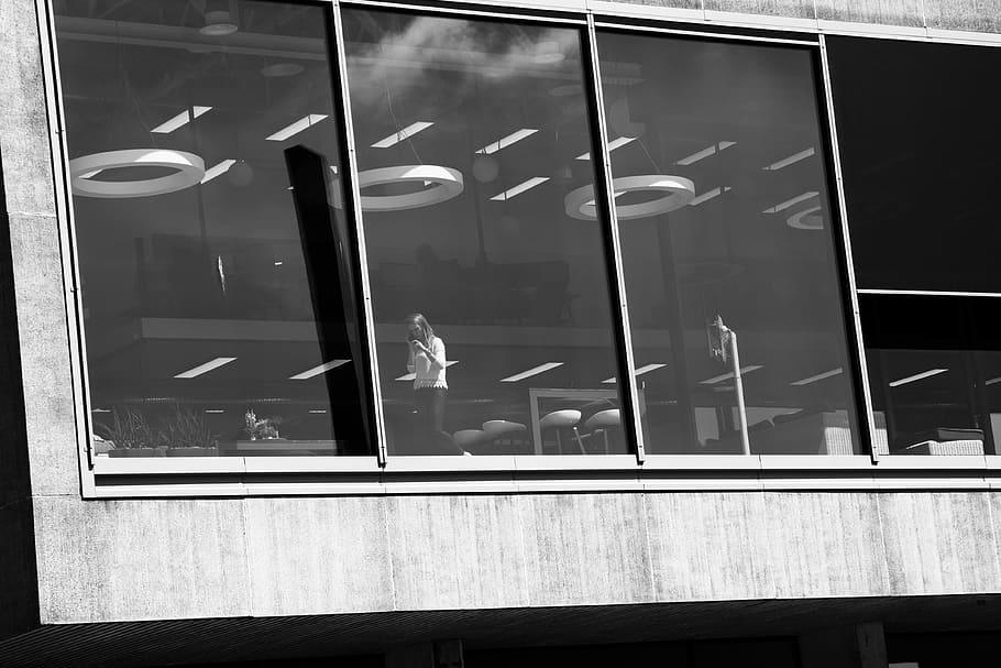Grayscale Photography of Building, architecture, black and-white HD wallpaper