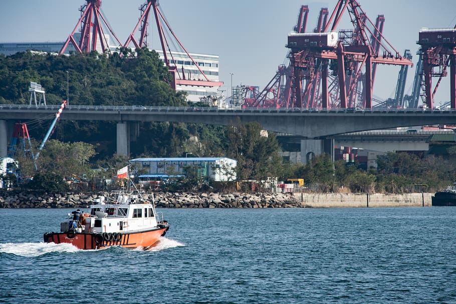 boat, transportation, vehicle, ferry, sea, cargo, watercraft HD wallpaper
