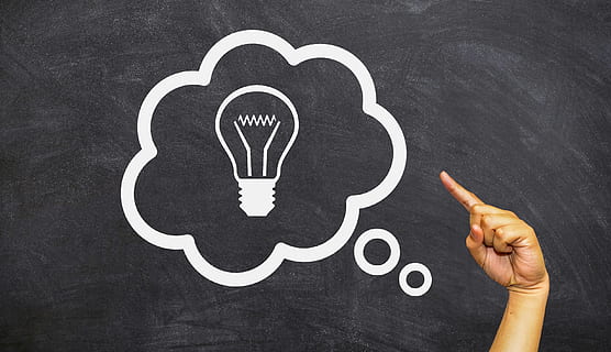 blackboard, idea, bubble, business, creativity, chalk traces HD wallpaper
