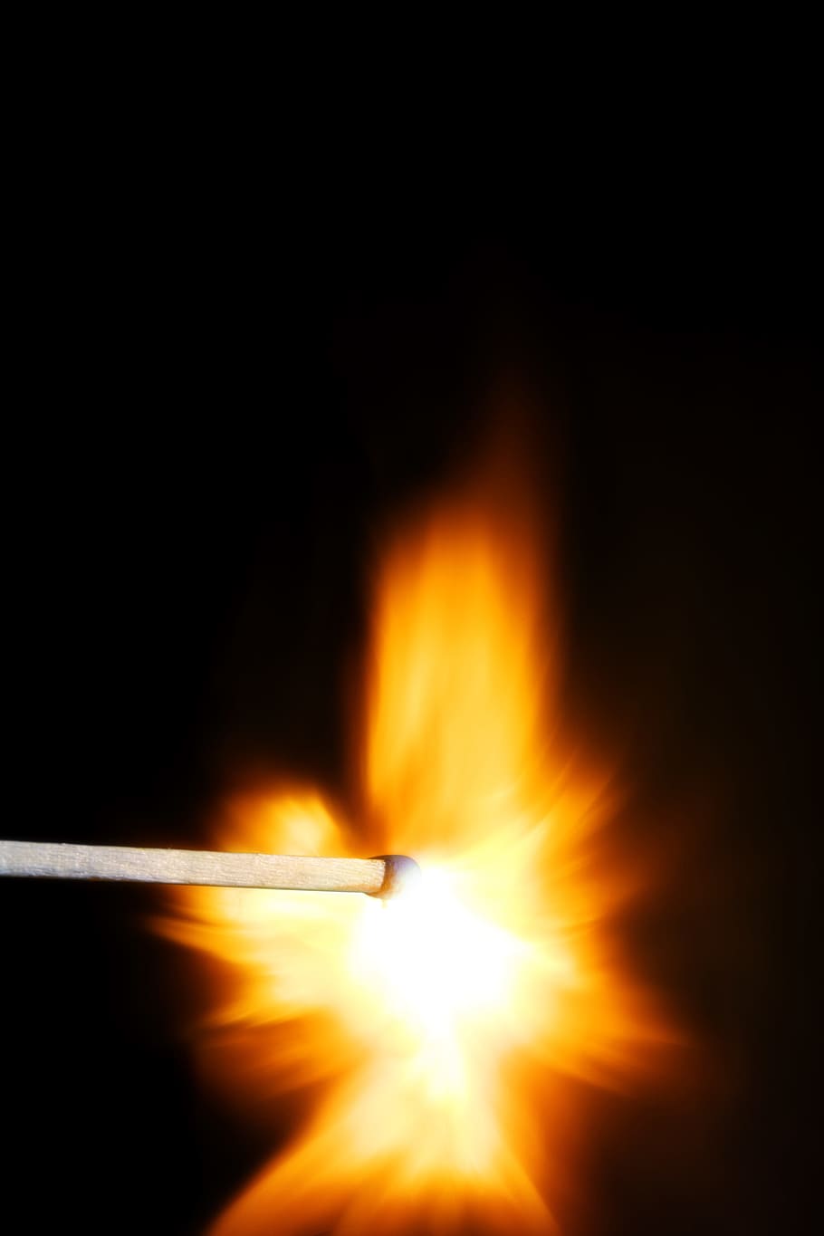Lighted Match Stick, abstract, blaze, blur, bright, burn, burning, HD wallpaper