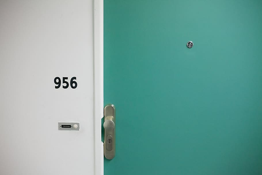wall, door, lock, white, number, metal, steel, room, entrance HD wallpaper