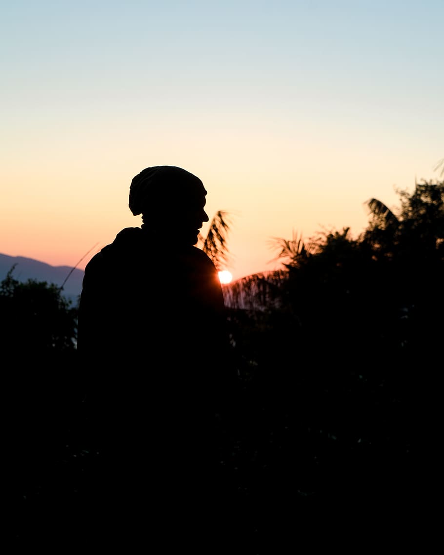 camping, early, morning, sunrise, sunset, outdoor, silhouette