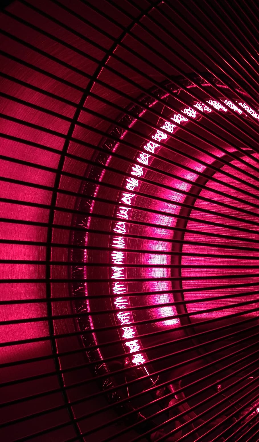 red LED lights seen through metal screen, pattern, no people HD wallpaper