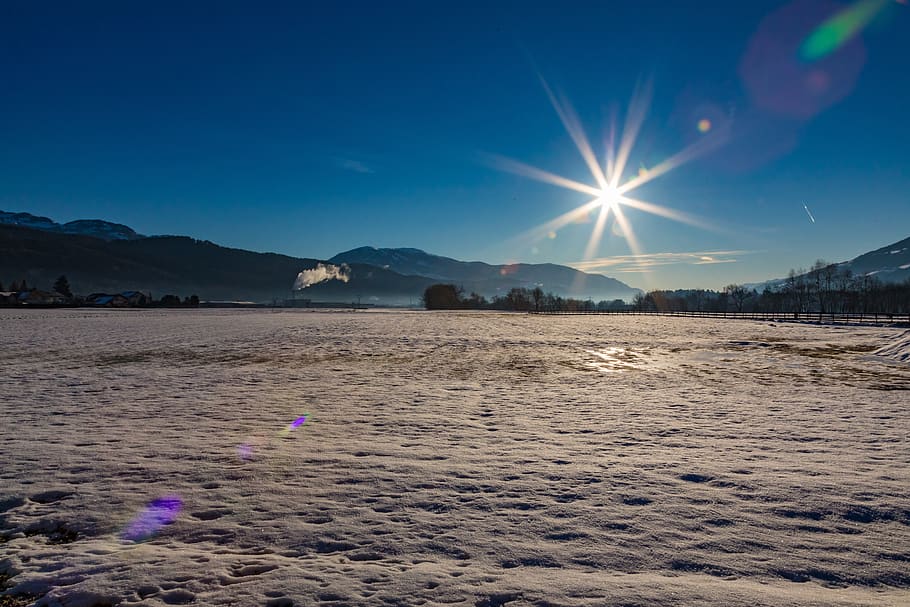sun, star, winter, sunrise, sky, light, sunshine, background HD wallpaper