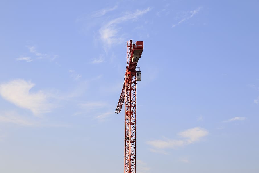 austria, graz, construction, building, crane, blue, cloud, metal HD wallpaper