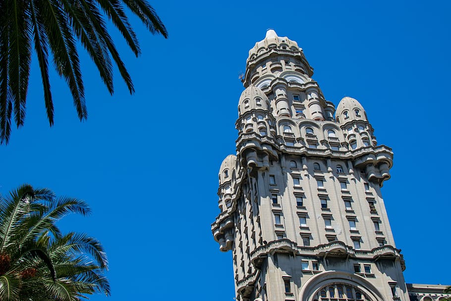 montevideo, tower, city, plaza independencia, independence, HD wallpaper