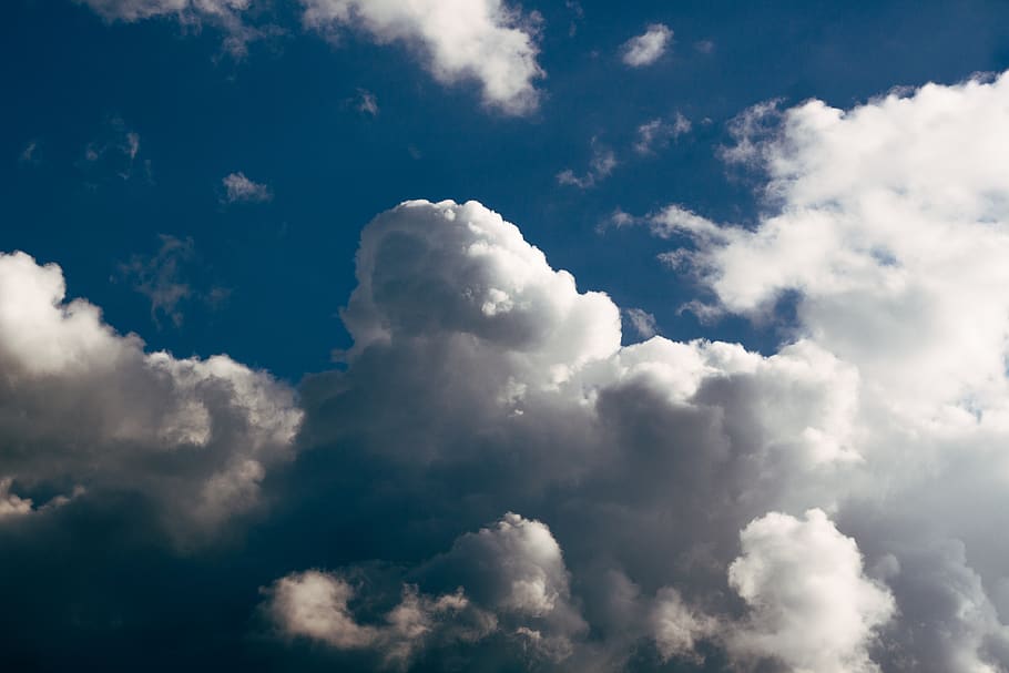 white clouds, nature, outdoors, sky, weather, cumulus, azure sky HD wallpaper