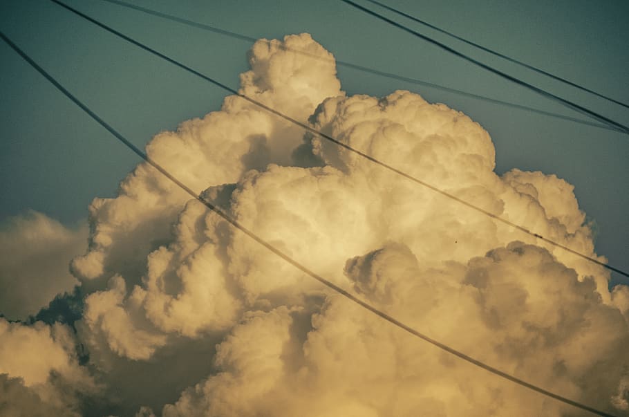clouds, sunset, wires, sky, cloudy sky, cloud - sky, no people HD wallpaper
