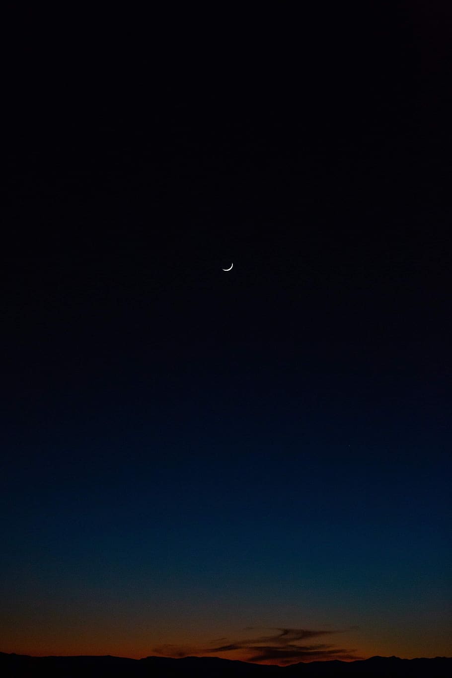 white moon on blue sky, nature, outdoors, night, space, universe HD wallpaper