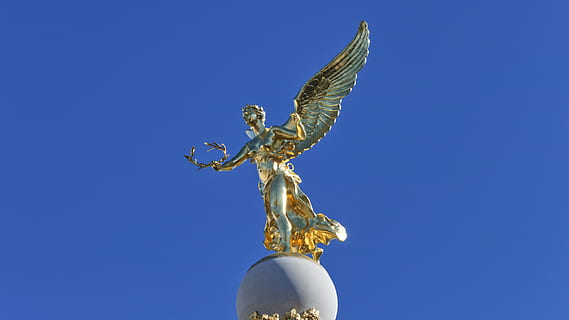 angel figurine, bird, animal, reims, france, colonnr de subé HD wallpaper