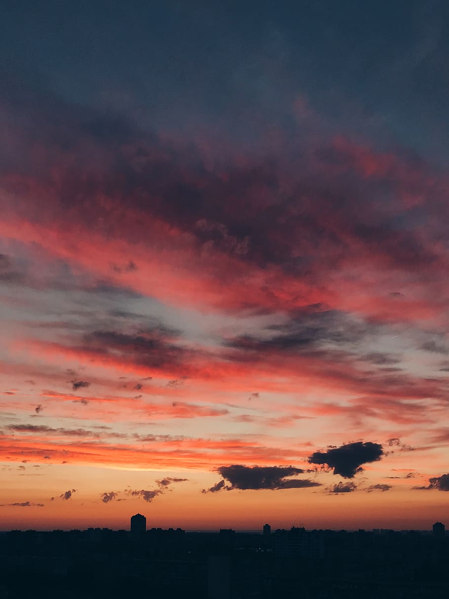 white and gray clouds, dawn, outdoors, nature, dusk, sunset, sunrise HD wallpaper