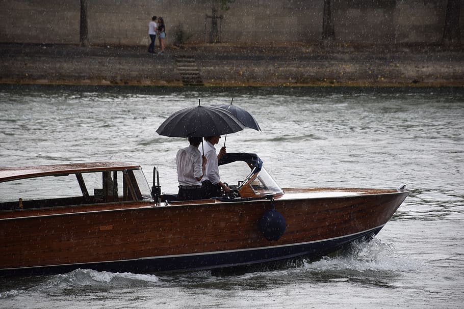 rain, dry, umbrella, ship, boat, power, speed boat, transport HD wallpaper