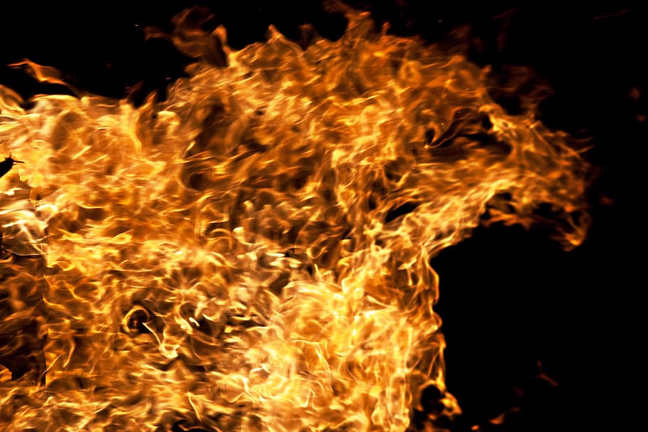 fire, flame, hell, cooking, black, burn, heat, detail, closeup HD wallpaper